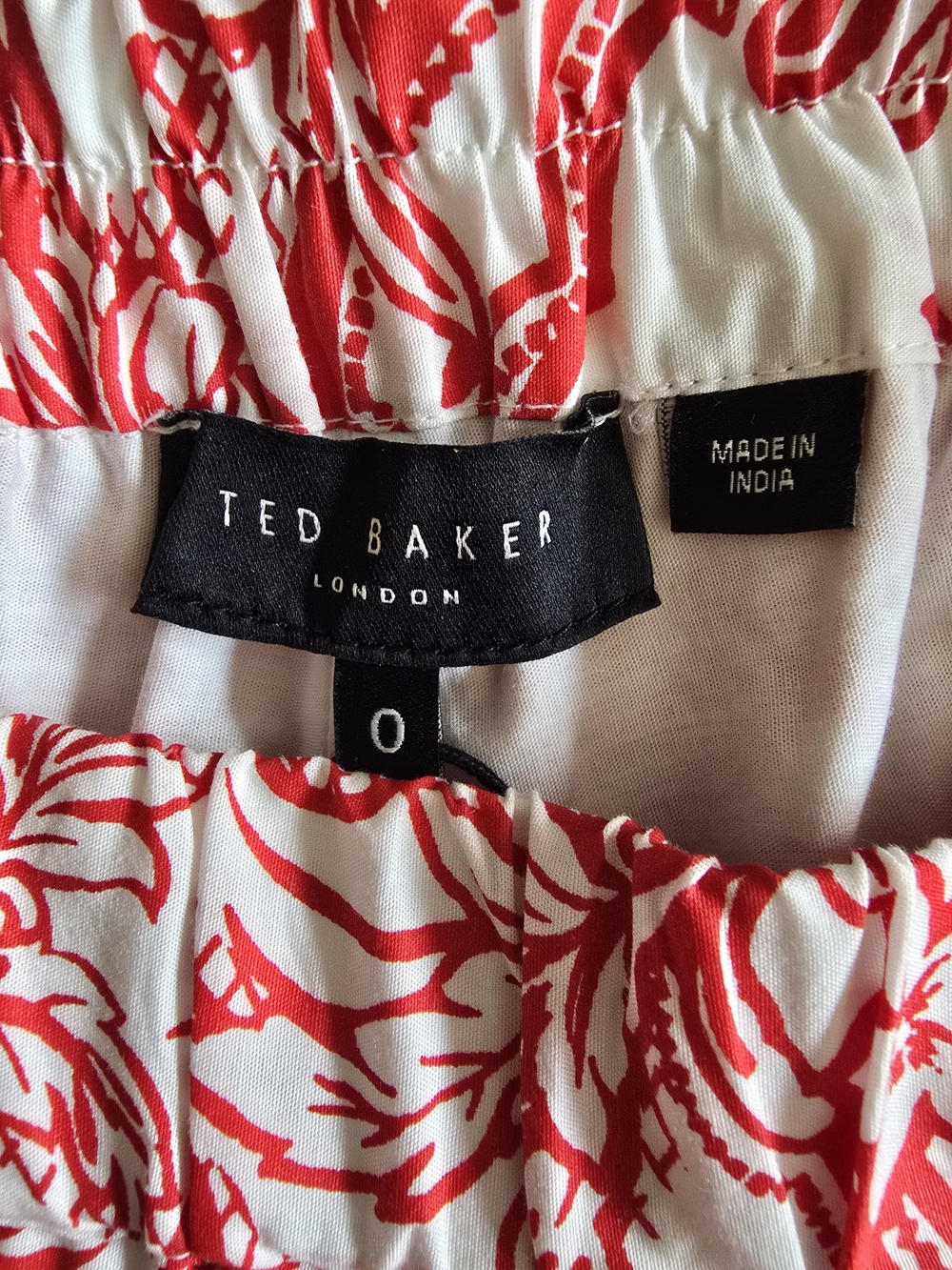 NWT Ted Baker Red Floral Paisley Cotton Poplin Maxi Skirt, Size 0 (Fits Size 2) - Picture 5 of 5